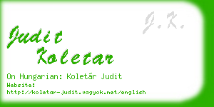 judit koletar business card